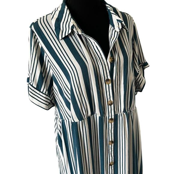 Torrid Women's Striped Short Sleeve Maxi Dress Size 2/ 2XL Summer Casual Comfort - Picture 4 of 8